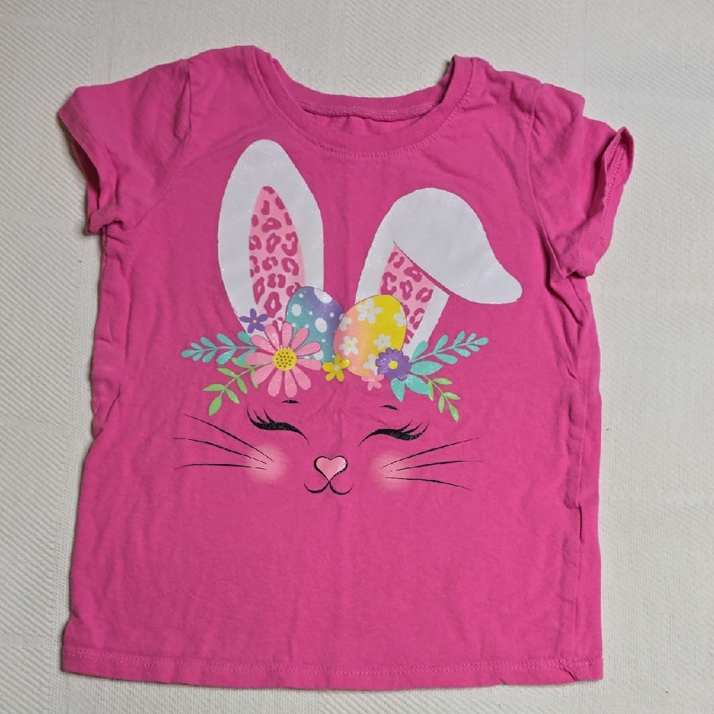 The Children's Place Pink Bunny Floral Tee